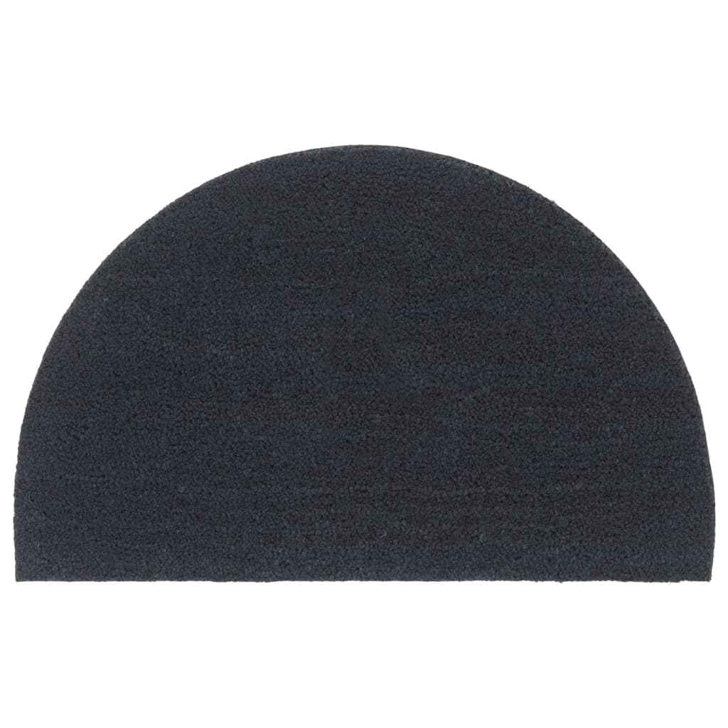 vidaXL Tapete de porta semicircular 50x80 cm fibra coco tufada natural